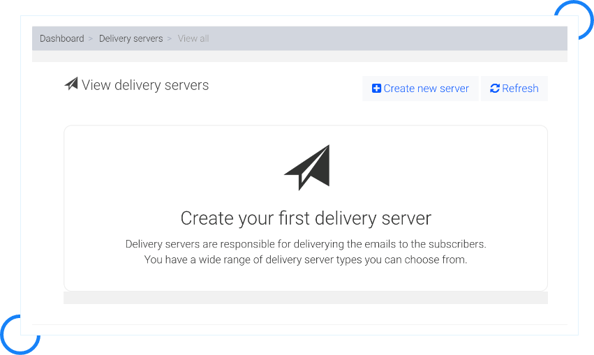 how to create delivery server